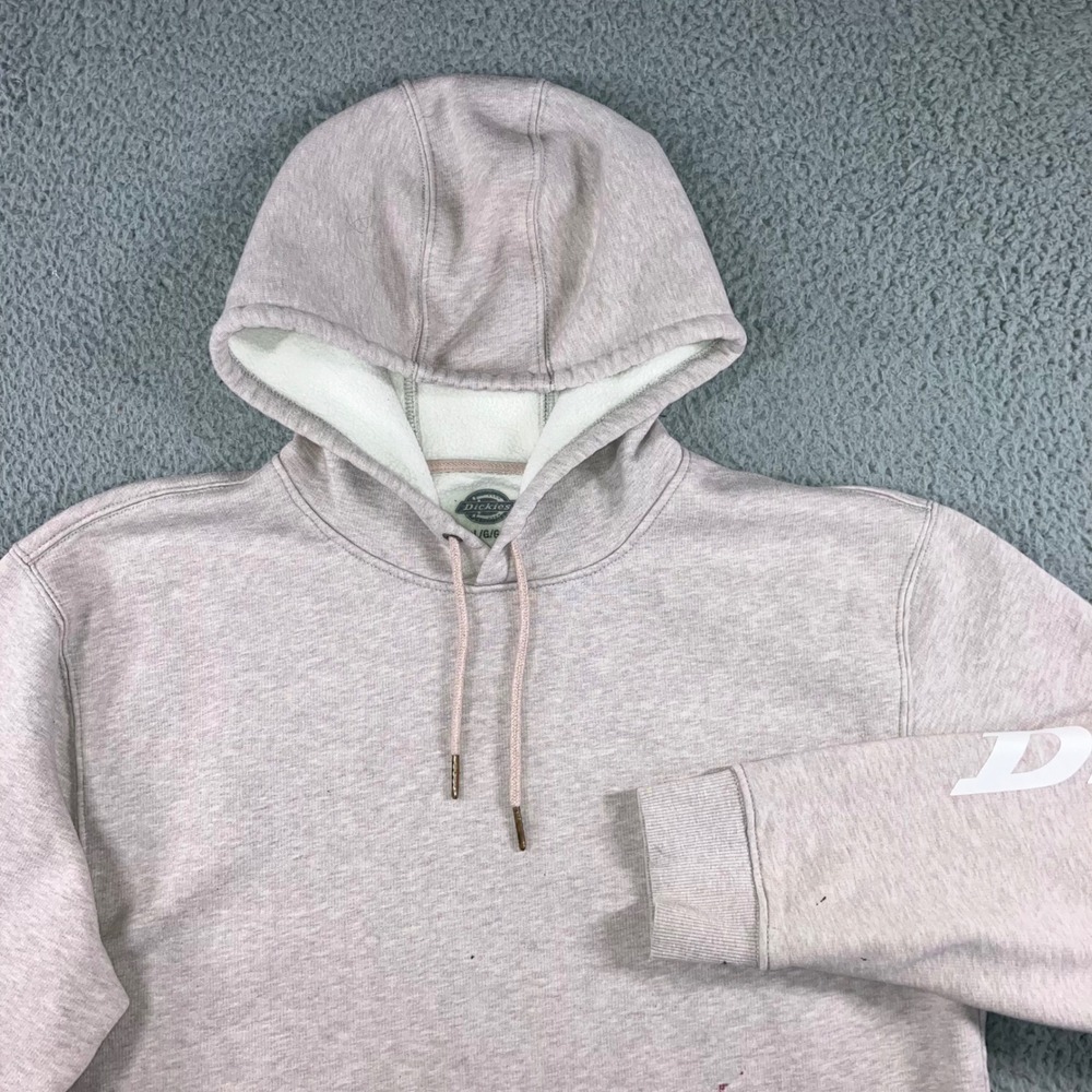 Dickies Hoodie Men L Pink‎ Heathered Fleece Lined Pullover Grunge Work Outdoor
